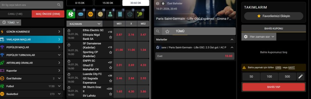 ganyanbet bahis seçenekleri